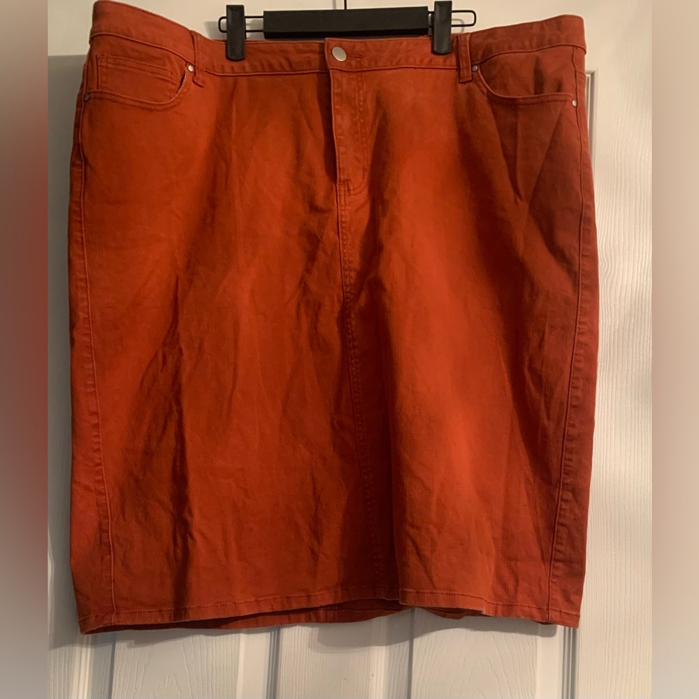 Rust Denim Skirt